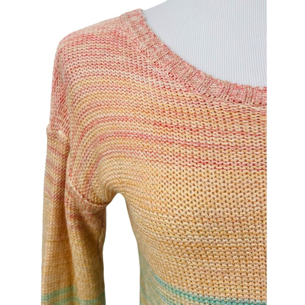Anthropologie x Willow & Clay Ombre Rainbow Metallic Threading Knit Sweater - Picture 3 of 12